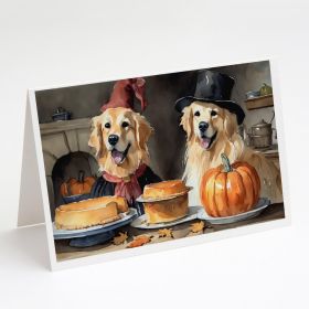 Golden Retriever Fall Kitchen Pumpkins Greeting Cards Pack of 8 Blank Cards with Envelopes Whimsical A7 Size 5x7 Blank Note Cards